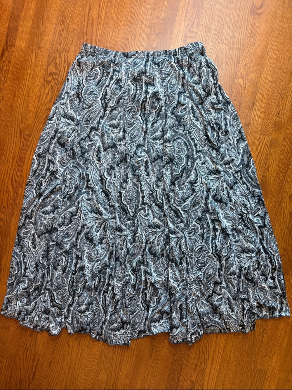 Black & White Abstract Paisley Midi/Maxi Skirt